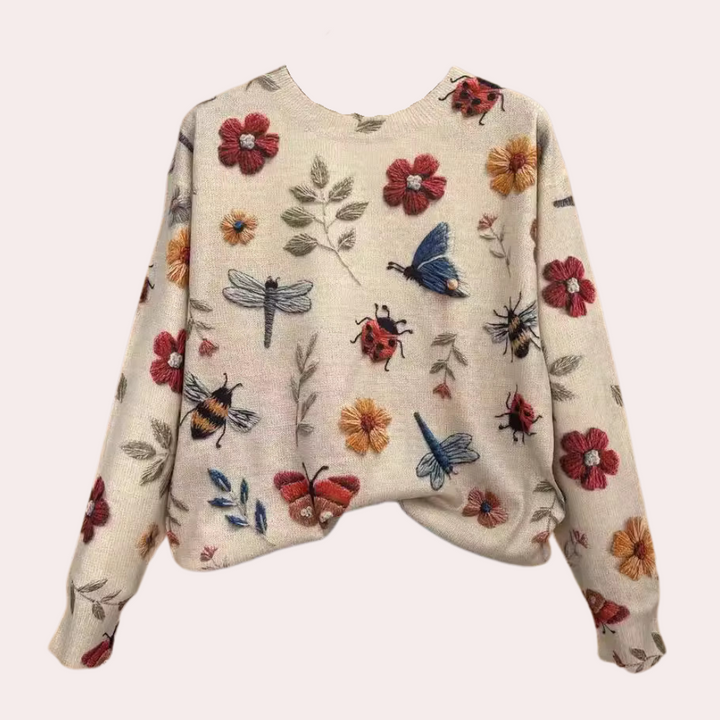 Eileen | Snygg Damtröja med Blommigt Mönster