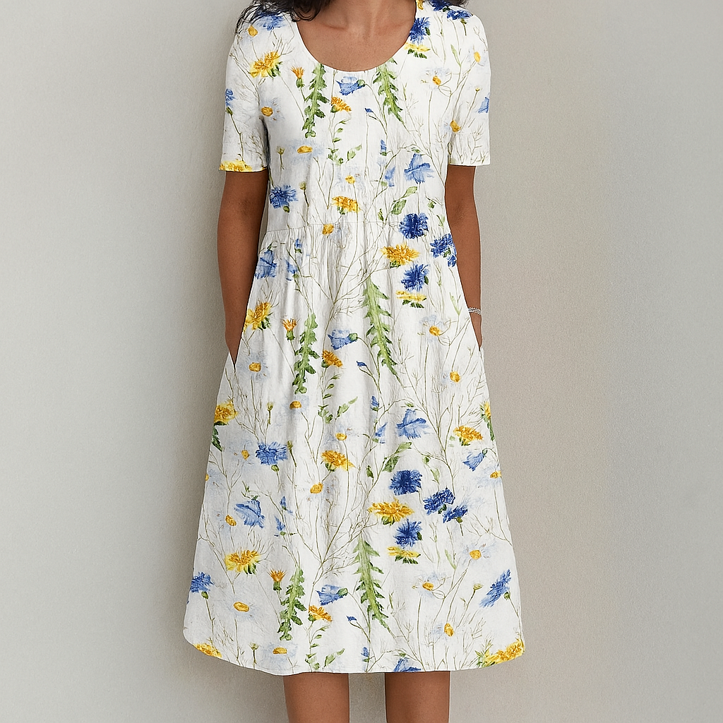 Dam Blommig Volang Sommarklänning | Vintagestil