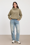 Snygg Vinterhuvtröja | Dam Oliv Fleece Huvtröja