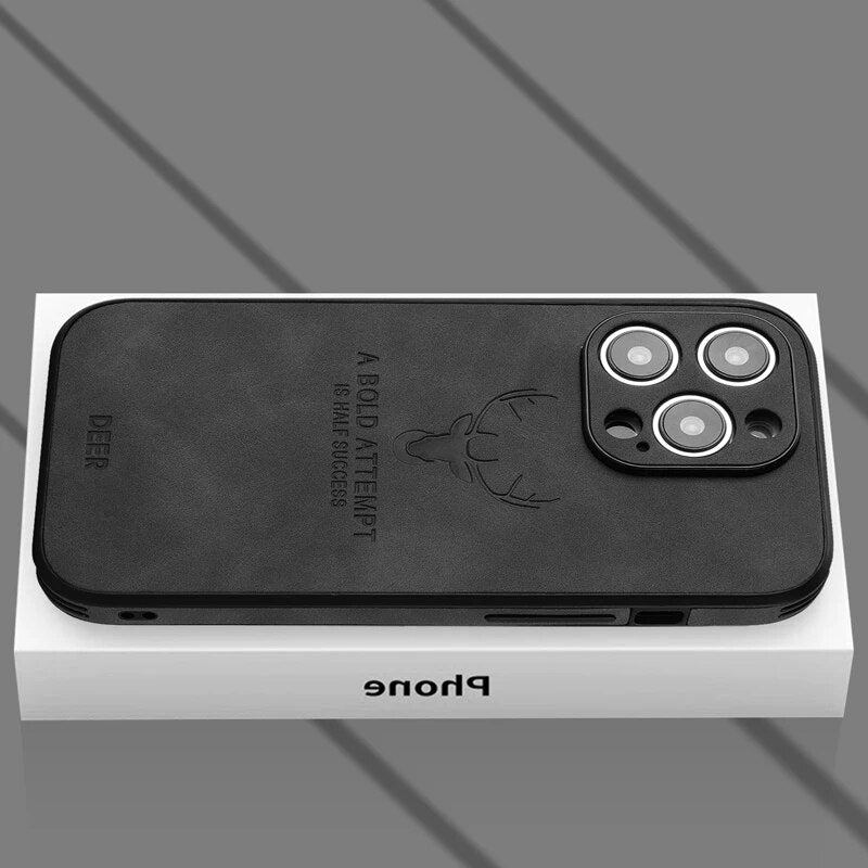 Läderstil iPhone Fodral | Stötsäkert Smalt Skydd