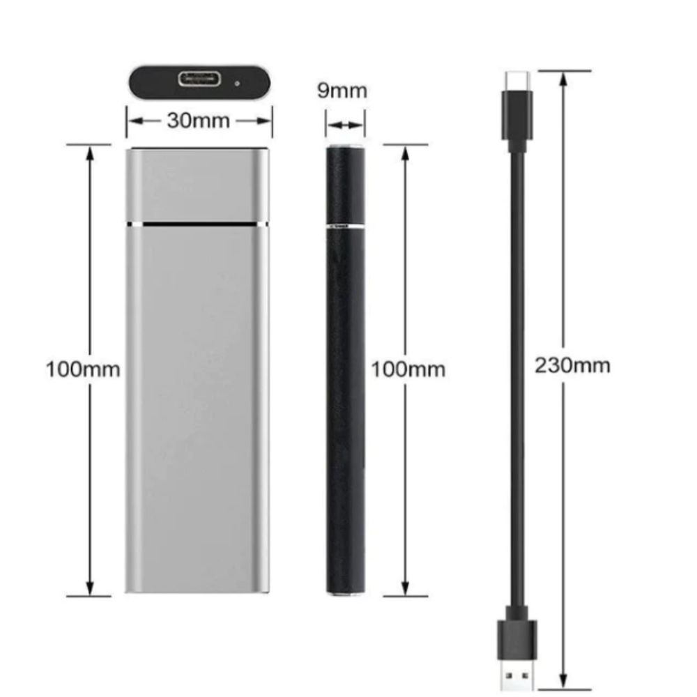 8 TB Bärbar Extern Hårddisk | Kompakt USB 3.0-Lagring