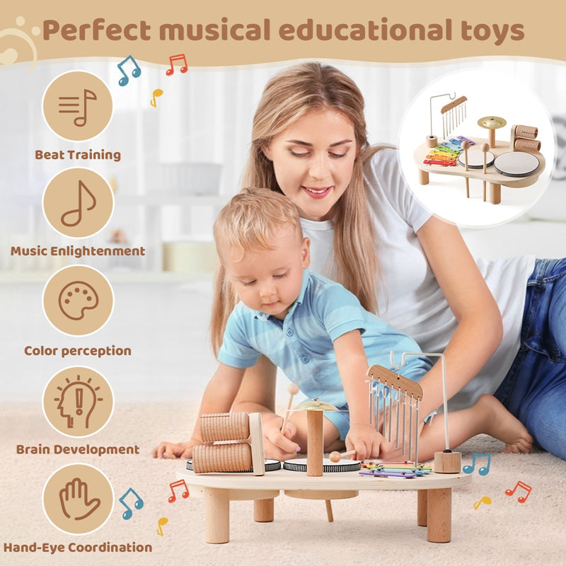 Pedagogiskt Trä Musik Aktivitetsbord för Ungar