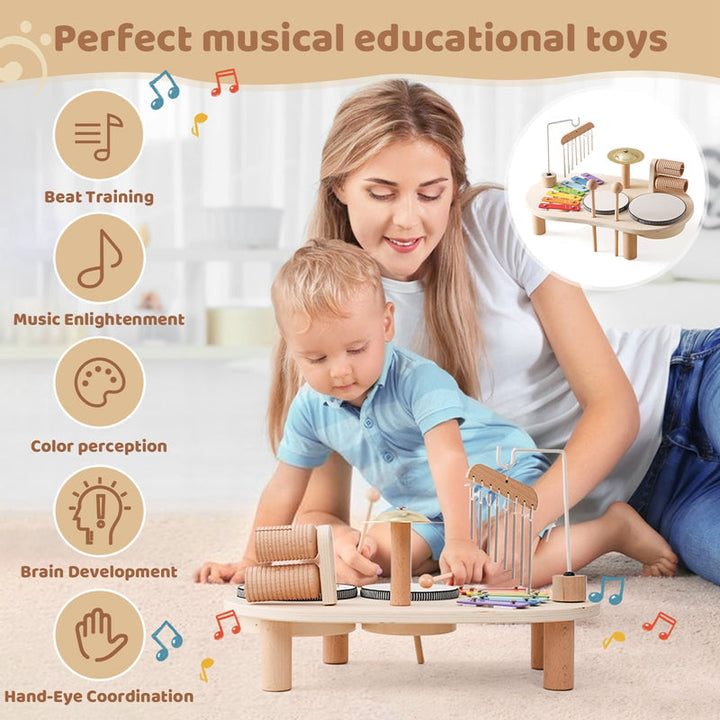 Pedagogiskt Trä Musik Aktivitetsbord för Ungar