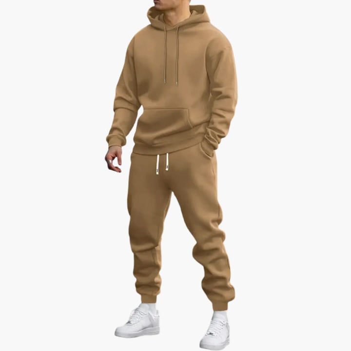 Herr 2-Delad träningsoverall | Pullover Luvtröja och Avsmalnande Joggare