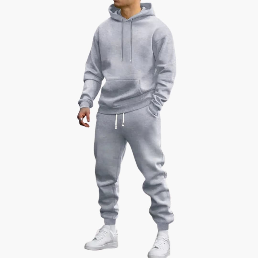 Herr 2-Delad träningsoverall | Pullover Luvtröja och Avsmalnande Joggare