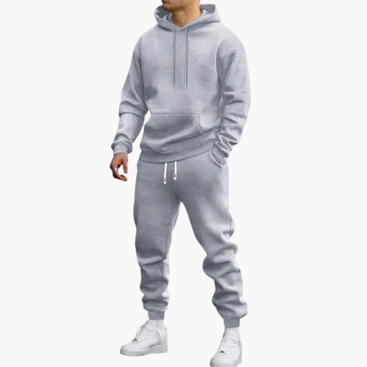 Herr 2-Delad träningsoverall | Pullover Luvtröja och Avsmalnande Joggare