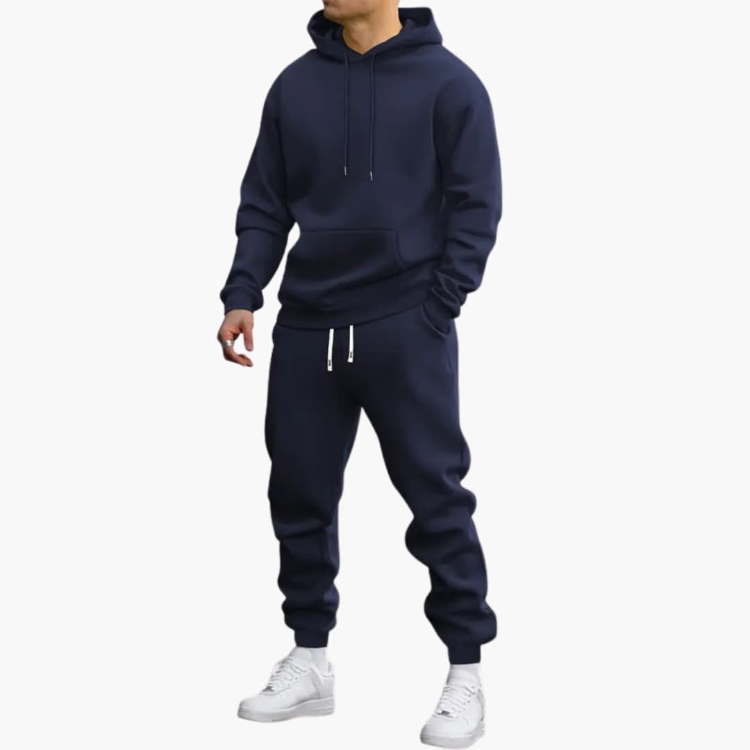 Herr 2-Delad träningsoverall | Pullover Luvtröja och Avsmalnande Joggare