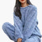 Dam Fleece Pyjamasset | Långärmad Topp och Elastisk Midja Byxor