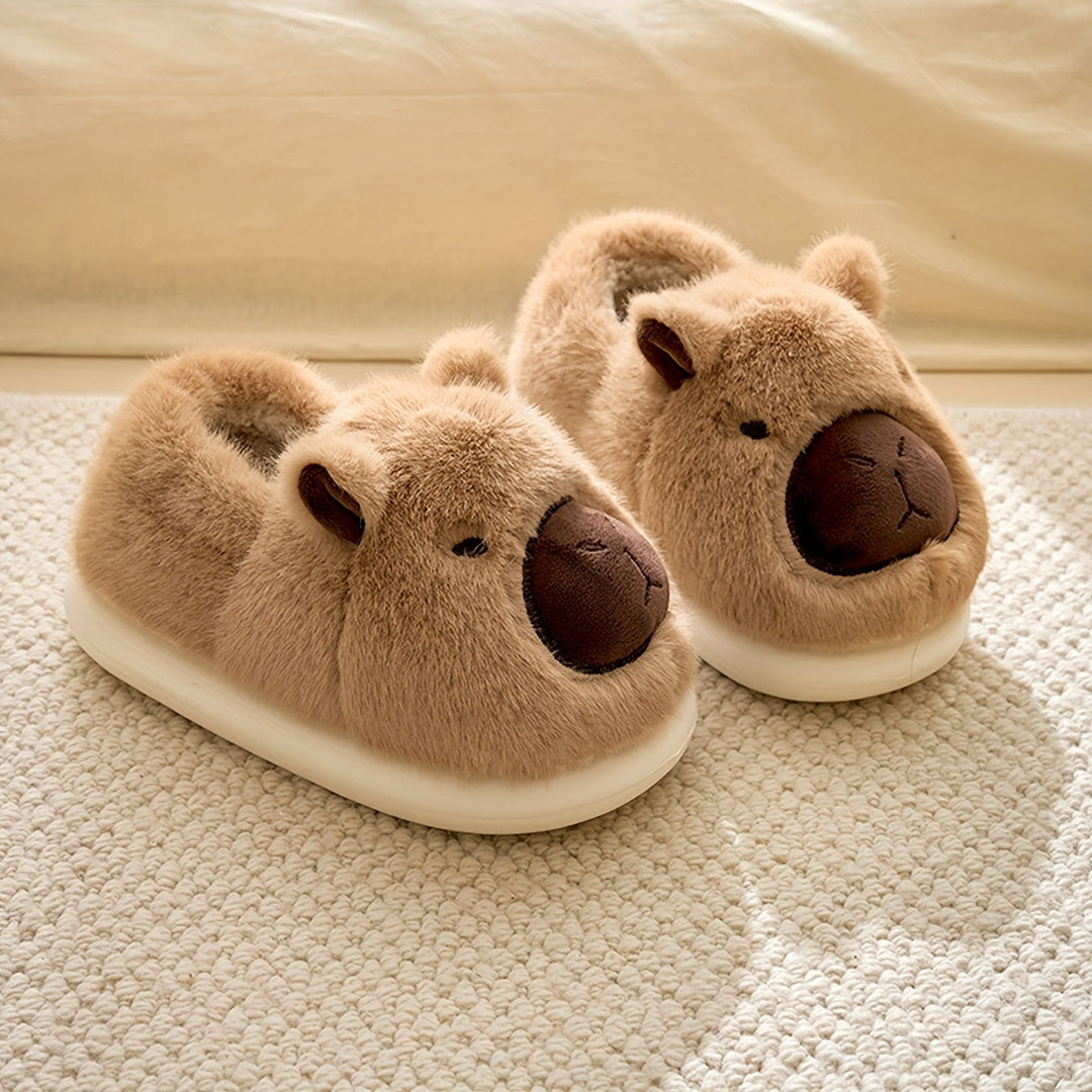 Fluffiga Kapybara Plysch Tofflor | Mysig Hemkomfort