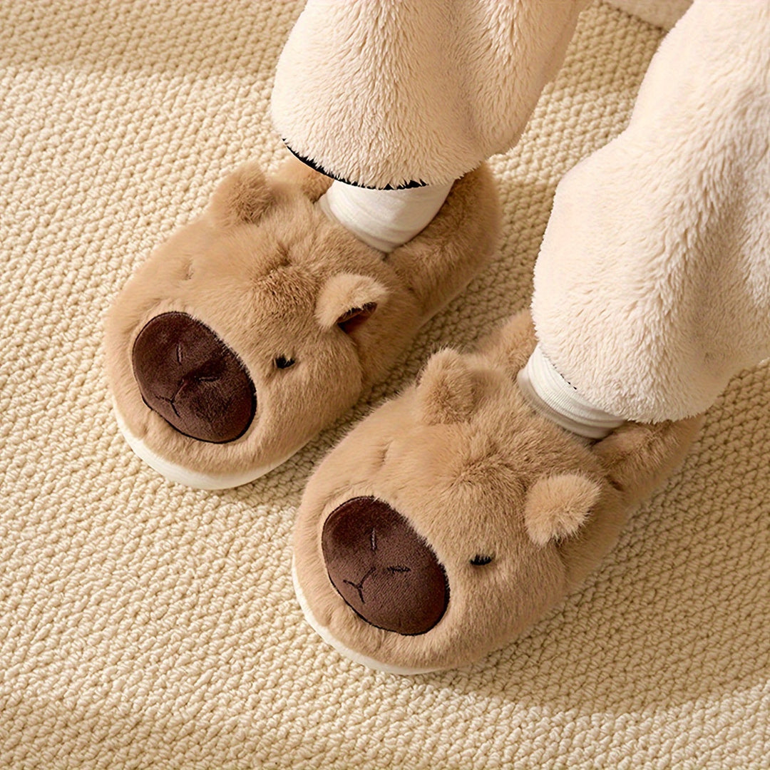Fluffiga Kapybara Plysch Tofflor | Mysig Hemkomfort