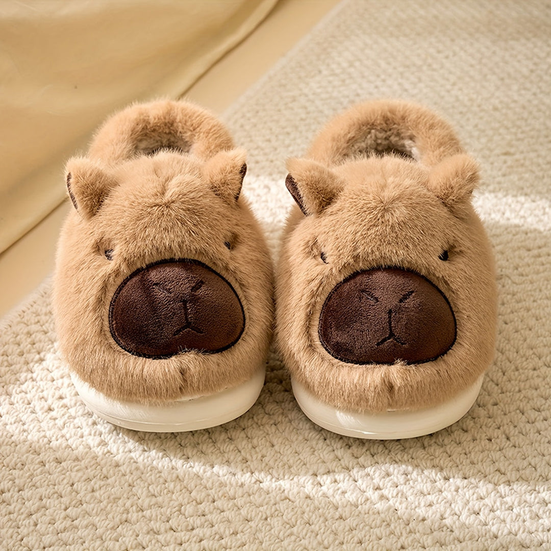 Fluffiga Kapybara Plysch Tofflor | Mysig Hemkomfort