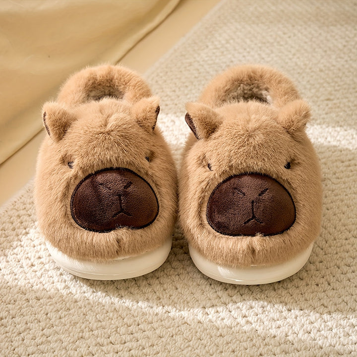 Fluffiga Kapybara Plysch Tofflor | Mysig Hemkomfort