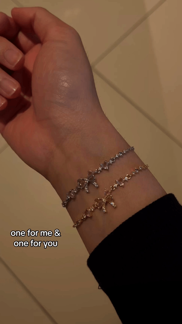 Hjärtberlock Armband | Kristallbåge Påstående Smycken