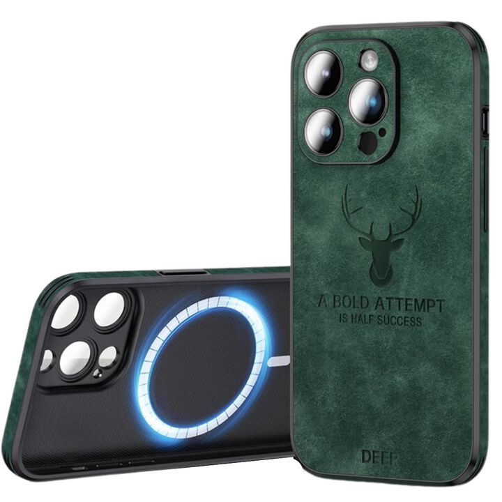 Läderstil iPhone Fodral | Stötsäkert Smalt Skydd