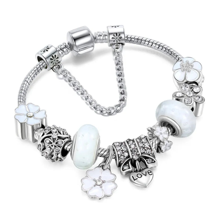 Dam Unikt Silver Stil Kärlek Berlock Armband