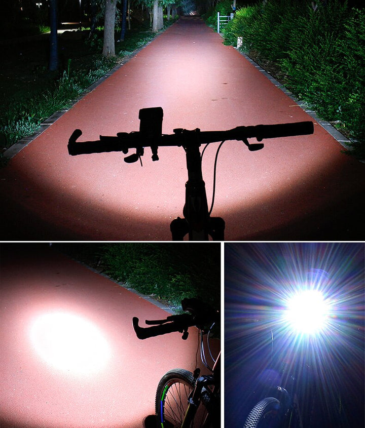 Cykelstyre Telefonfäste med LED-Ljus och Powerbank | 4-i-1 Cykeltillbehör