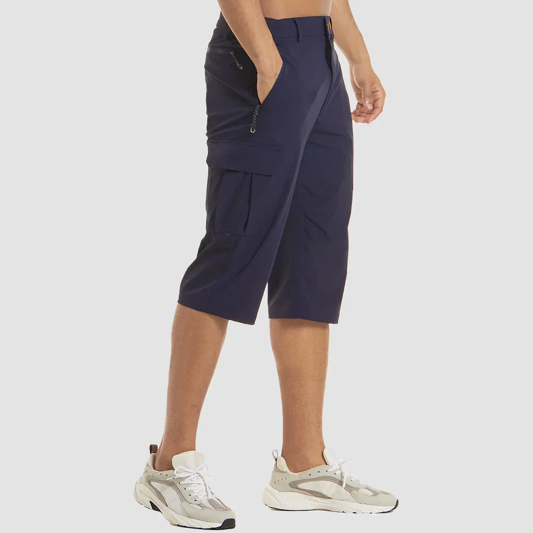 Herr Knälånga Cargoshorts | Lock Sidfickor Gylf Dragkedja
