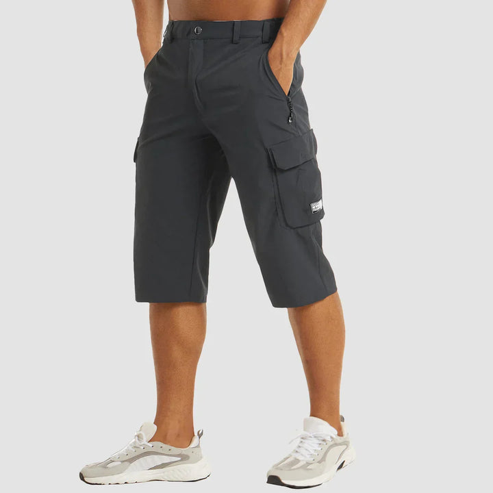 Herr Knälånga Cargoshorts | Lock Sidfickor Gylf Dragkedja