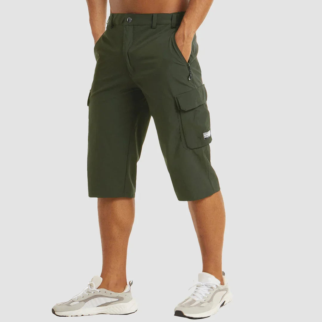 Herr Knälånga Cargoshorts | Lock Sidfickor Gylf Dragkedja