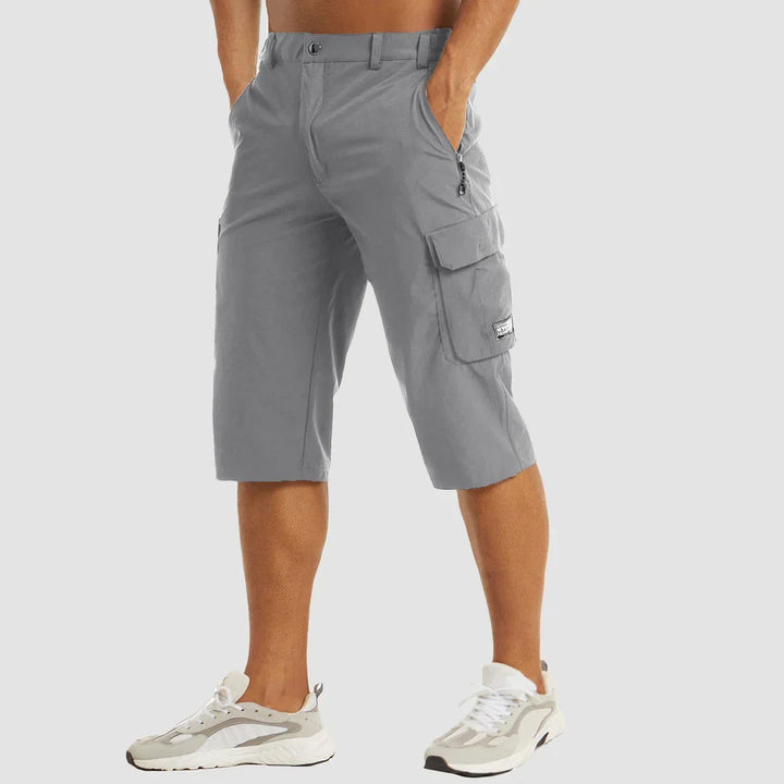 Herr Knälånga Cargoshorts | Lock Sidfickor Gylf Dragkedja