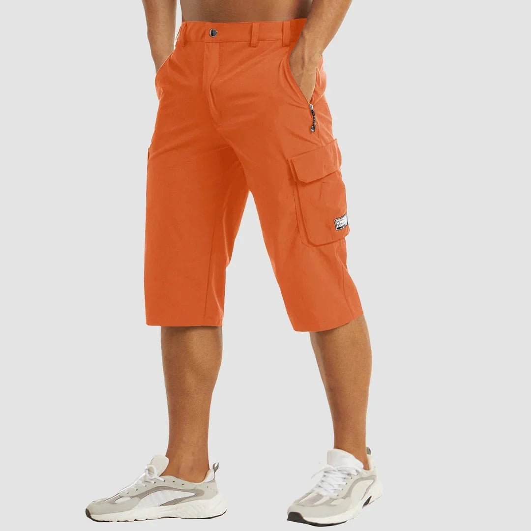 Herr Knälånga Cargoshorts | Lock Sidfickor Gylf Dragkedja