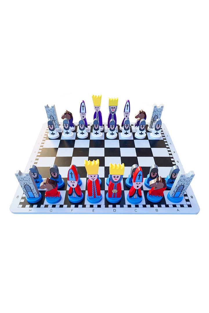 Barn Trä Schackset | 30x30 cm Pedagogiskt Strategispel