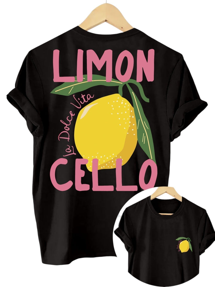 Dam Citrontryck Blus | Lättvikt Sommarstil Skjorta