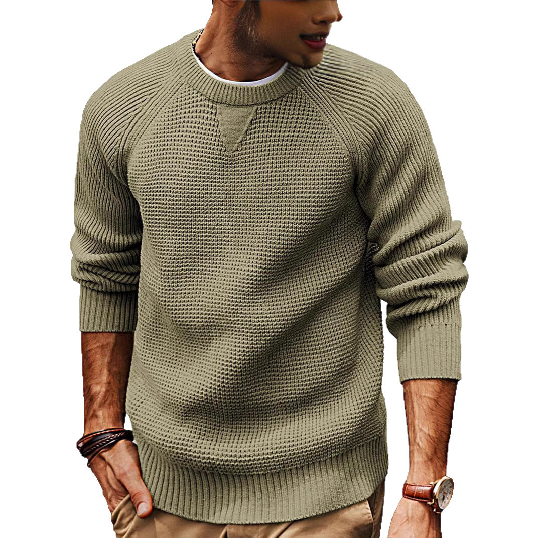 Herr Texturerat Stickad Tröja | Avslappnad Strukturerad Jumper
