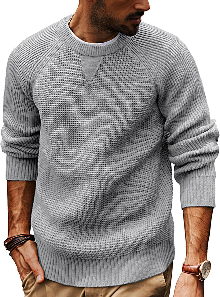 Herr Texturerat Stickad Tröja | Avslappnad Strukturerad Jumper