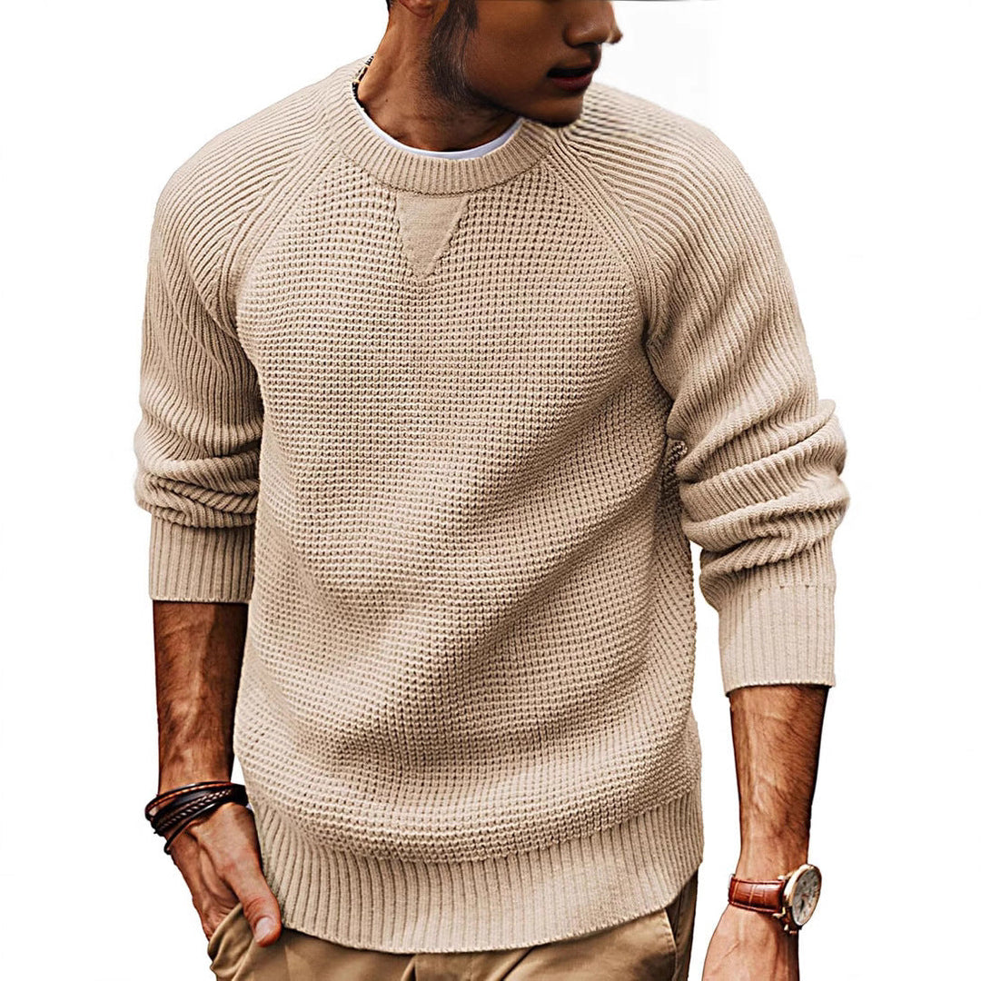 Herr Texturerat Stickad Tröja | Avslappnad Strukturerad Jumper