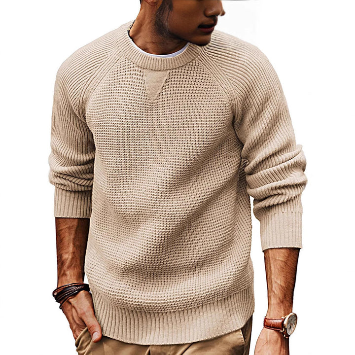 Herr Texturerat Stickad Tröja | Avslappnad Strukturerad Jumper