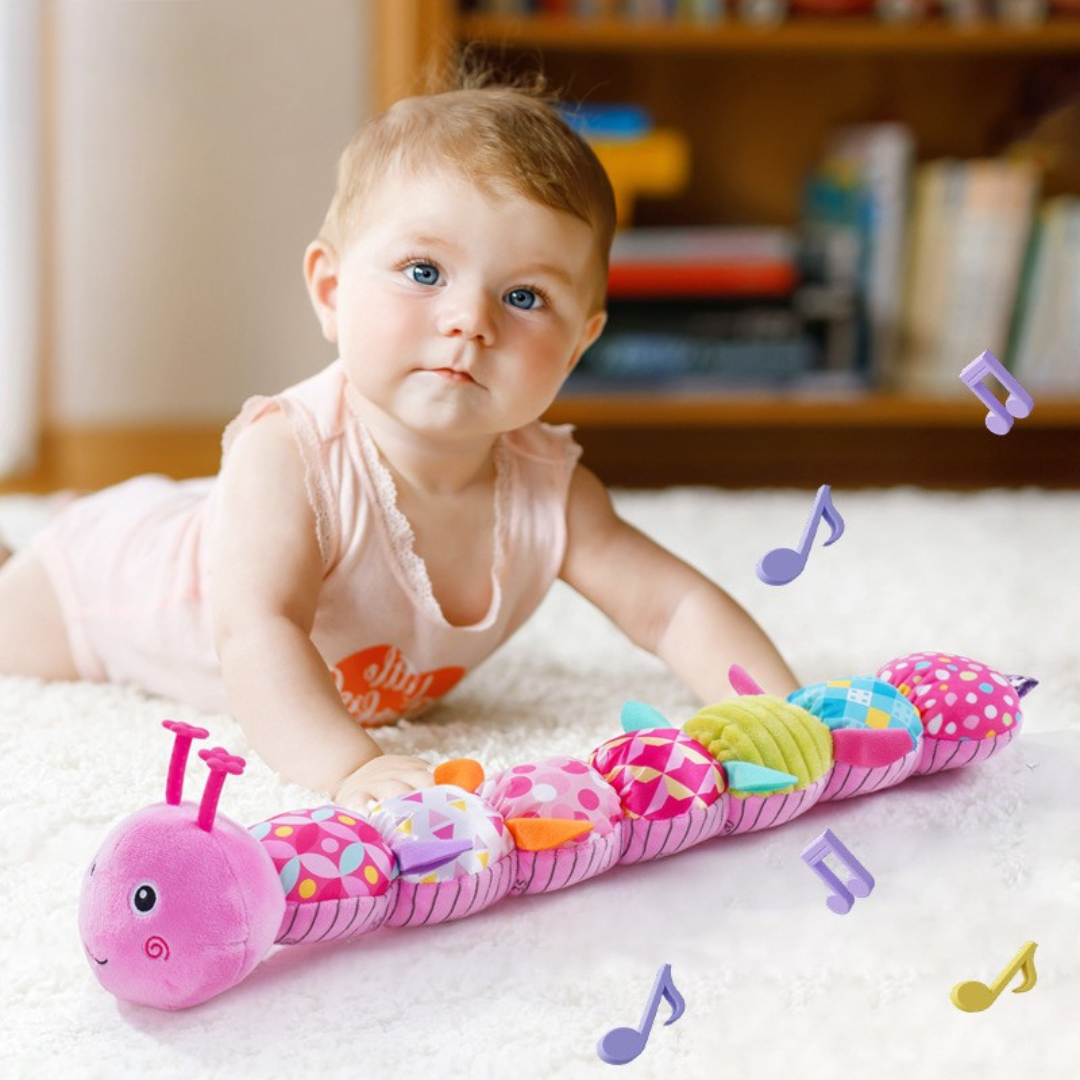Musikalisk Babylarvleksak | Interaktiv Plyschleksak för Sensorisk Utveckling och Motorik