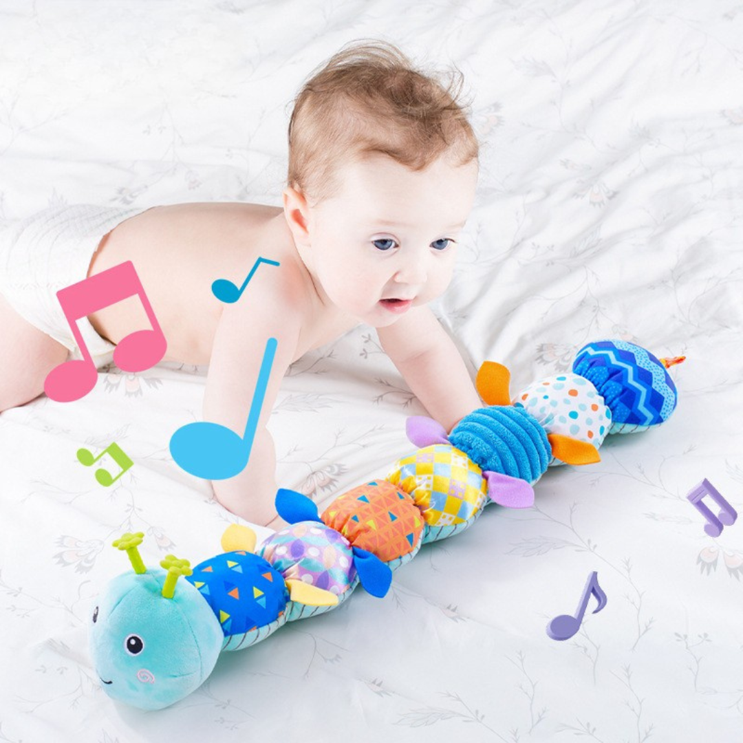 Musikalisk Babylarvleksak | Interaktiv Plyschleksak för Sensorisk Utveckling och Motorik