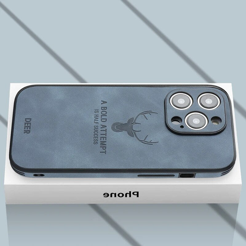 Läderstil iPhone Fodral | Stötsäkert Smalt Skydd