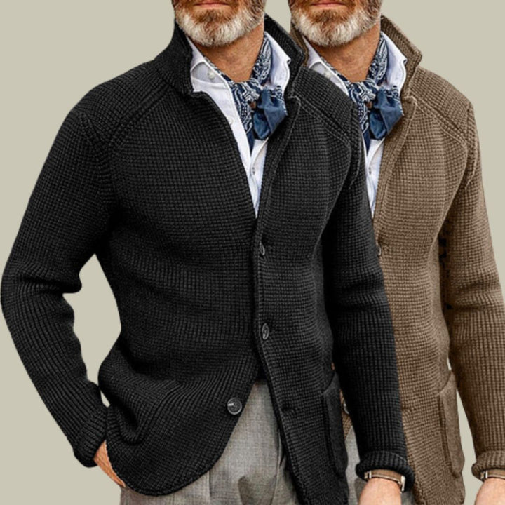 Liam | Herrars Chic Stickad Retro Kofta För Tidlös Stil