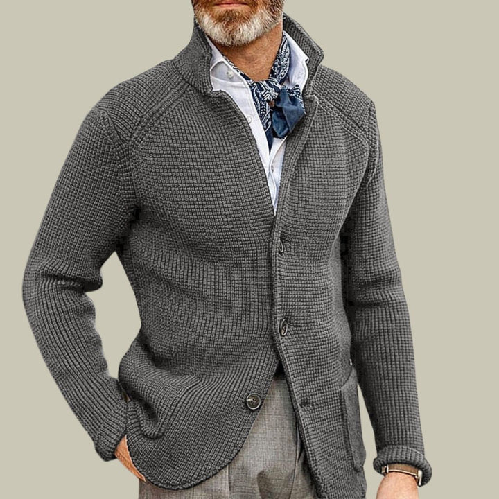 Liam | Herrars Chic Stickad Retro Kofta För Tidlös Stil