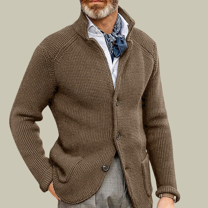 Liam | Herrars Chic Stickad Retro Kofta För Tidlös Stil