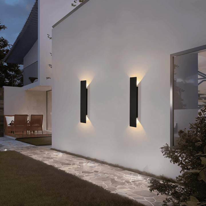 Rektangulär Svart Aluminium LED-Utomhusvägglampa
