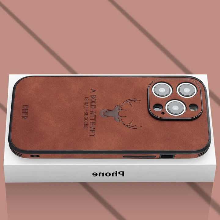 Läderstil iPhone Fodral | Stötsäkert Smalt Skydd
