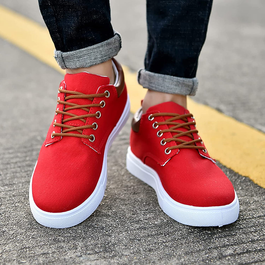 Herr Duk Sneakers | Avslappnad Låg Topp Skor med Vit Sula