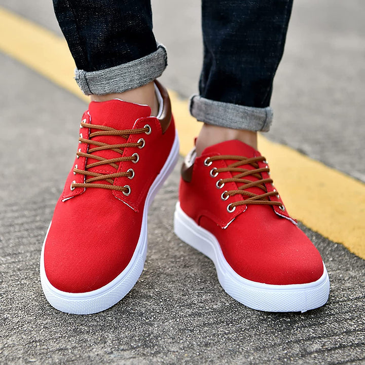 Herr Duk Sneakers | Avslappnad Låg Topp Skor med Vit Sula