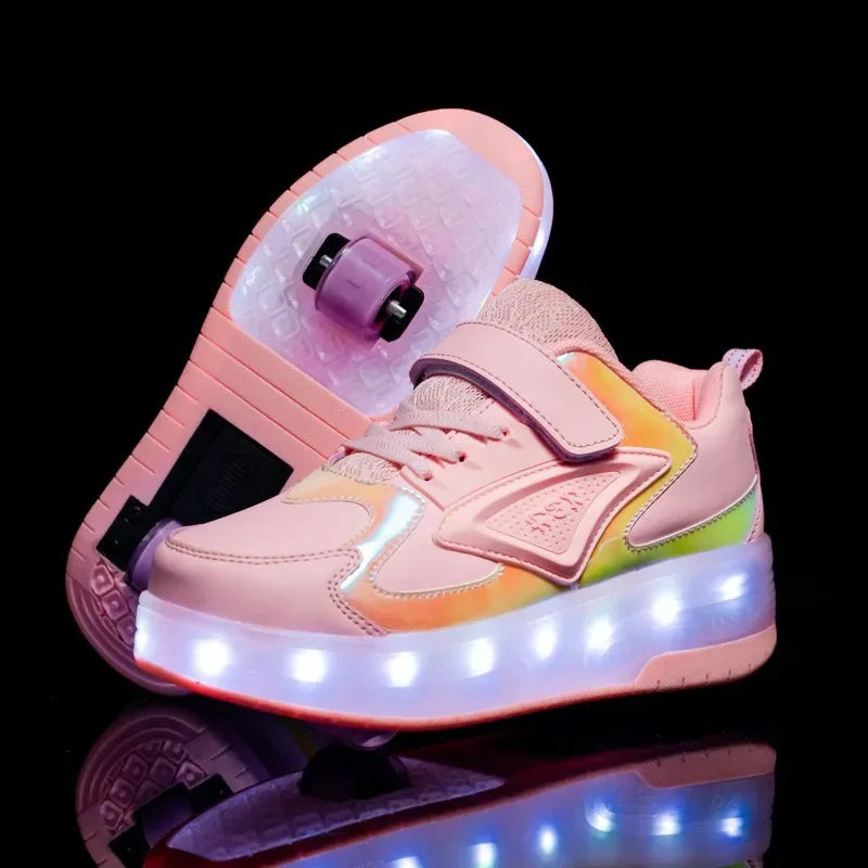 Barn LED Rullskor | Glödande Skateskor Med Dolda Hjul