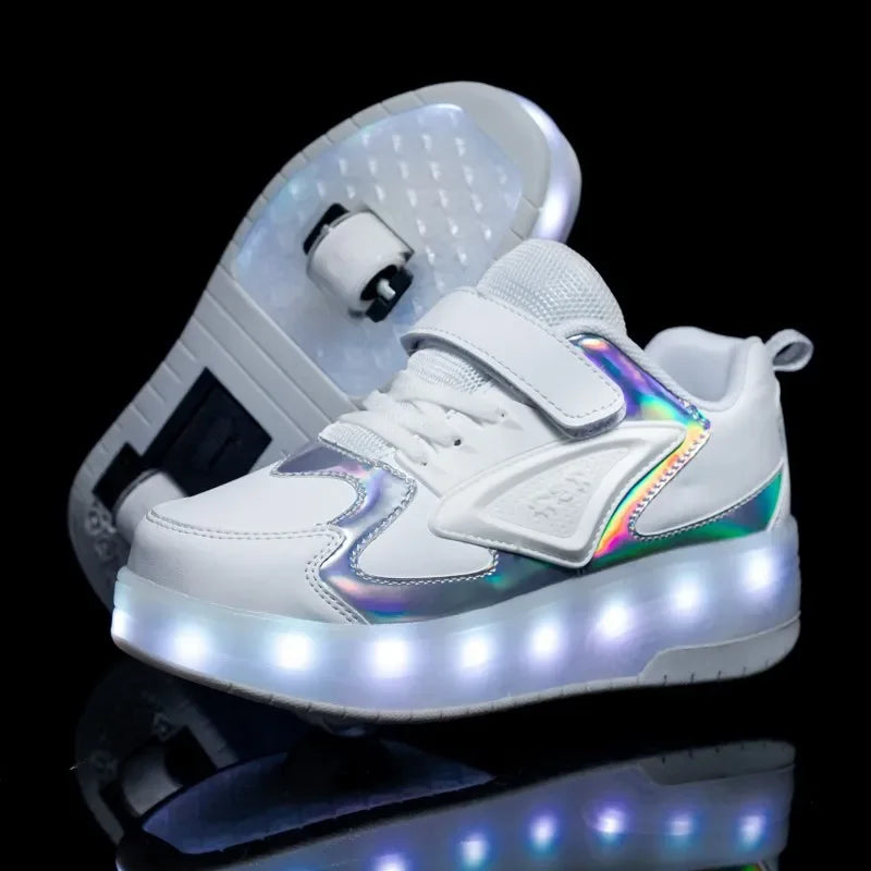 Barn LED Rullskor | Glödande Skateskor Med Dolda Hjul