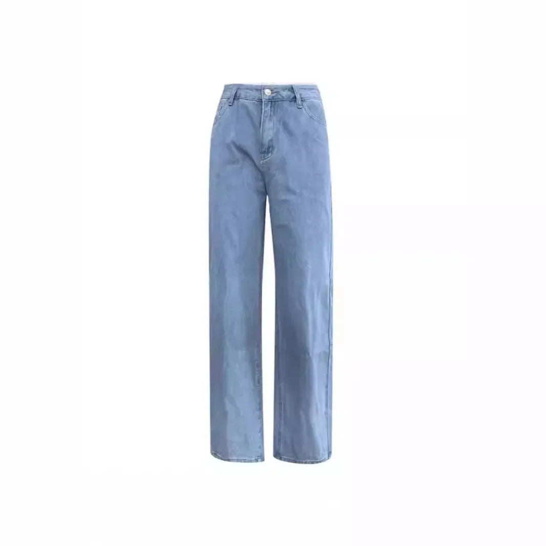 Dam Säckiga Jeans | Lös Passform Denimstil Byxor
