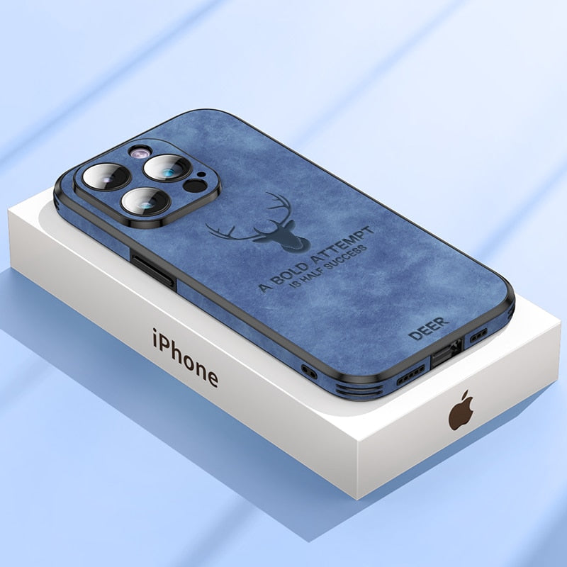 Läderstil iPhone Fodral | Stötsäkert Smalt Skydd