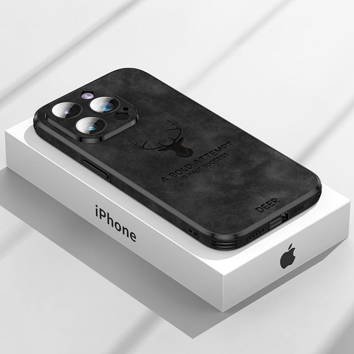 Läderstil iPhone Fodral | Stötsäkert Smalt Skydd