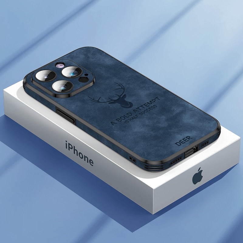 Läderstil iPhone Fodral | Stötsäkert Smalt Skydd