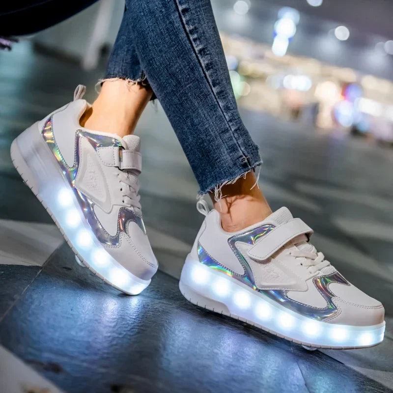 Barn LED Rullskor | Glödande Skateskor Med Dolda Hjul