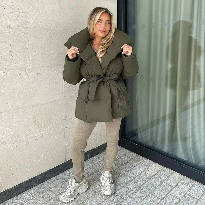 Eleganta Dam Quiltad Pufferjacka