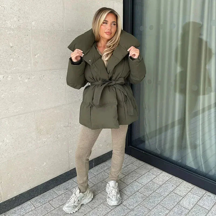 Eleganta Dam Quiltad Pufferjacka